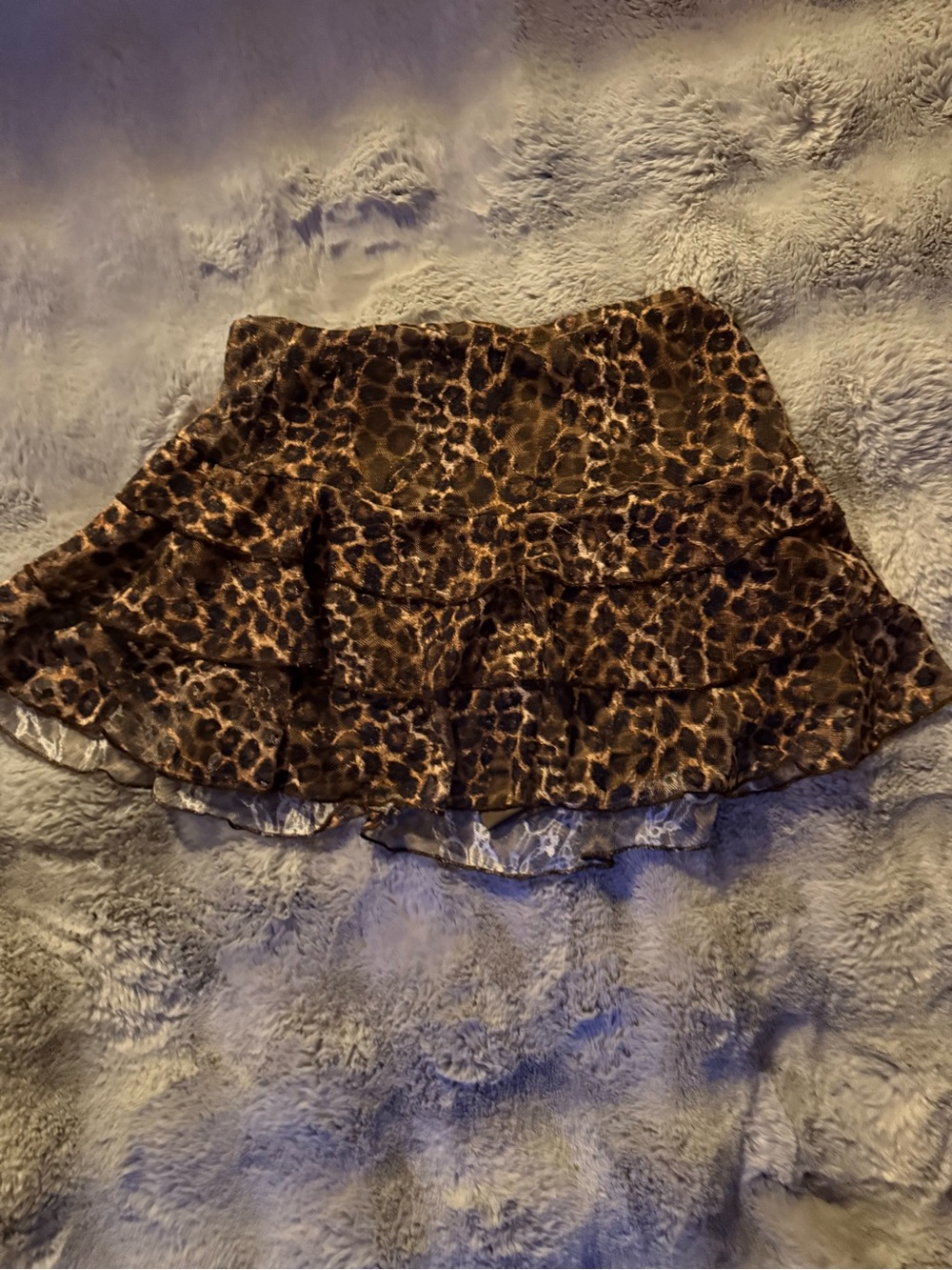 Windsor Leopard Print Ruffled Mini Skirt - Brown & Black
